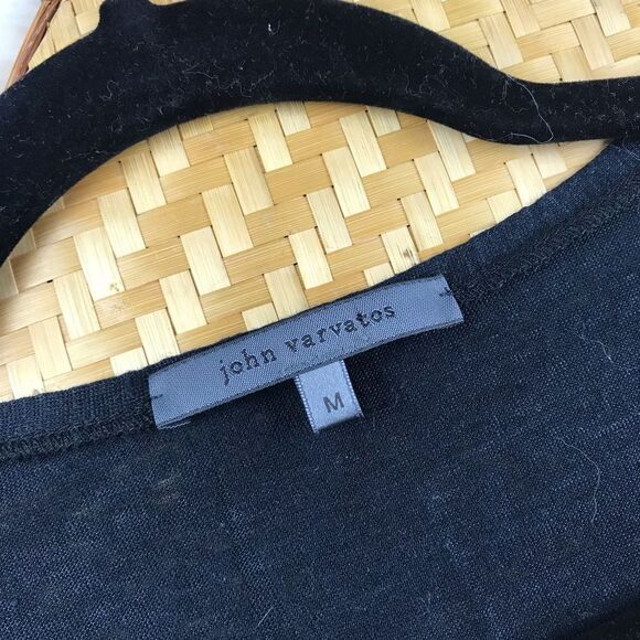 John varvatos black linen v neck tee - Picture 2 of 6